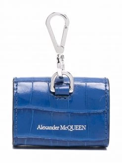 Alexander McQueen crocodile-effect leather AirPods case