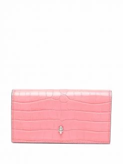 Alexander McQueen skull croc-effect wallet