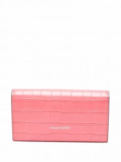 Alexander McQueen skull croc-effect wallet